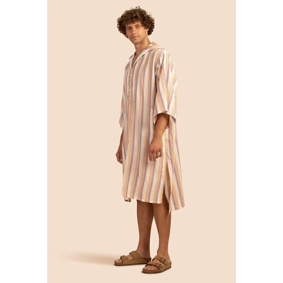 MR TURK by TRINA TURK Robles Caftan ~ Zig Zag Stripe Gauze Shirting S/M NWT - Picture 3 of 16